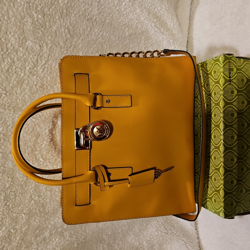 Michael Kors Large Hamilton Tote Sunflower W/ Goldtone Hardware Large